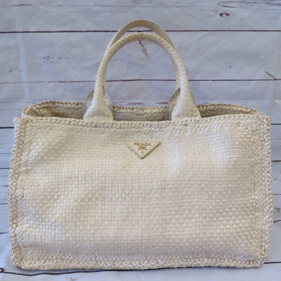 prada woven leather bag